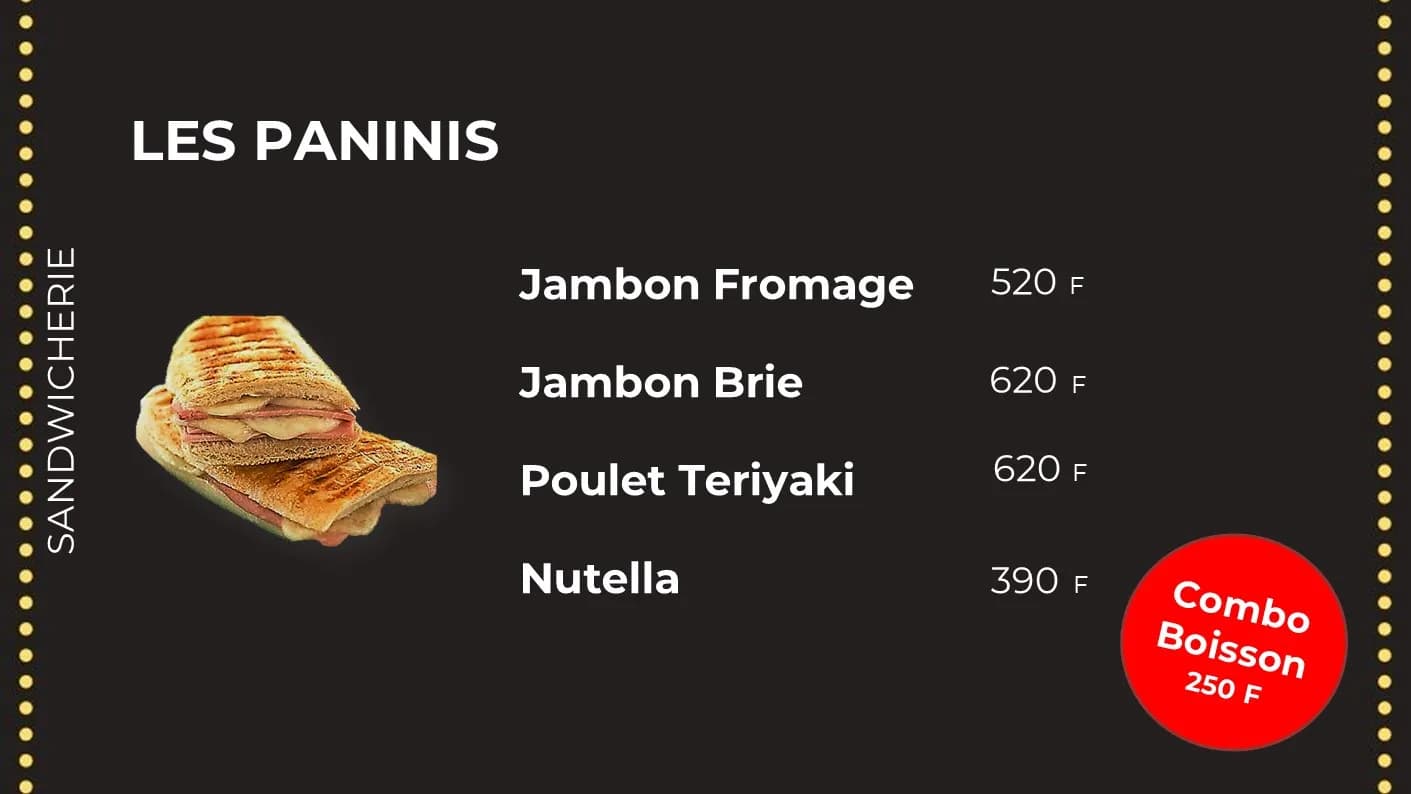 Menu Panini